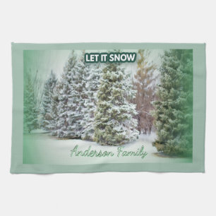 Snowfall Serenity Family Tea Towel