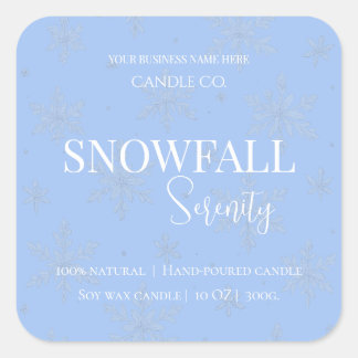 Snowfall Serenity White Tea & Jasmine Candle Label