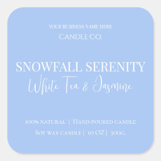 Snowfall Serenity White Tea & Jasmine Candle Label