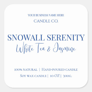 Snowfall Serenity White Tea & Jasmine Candle Label