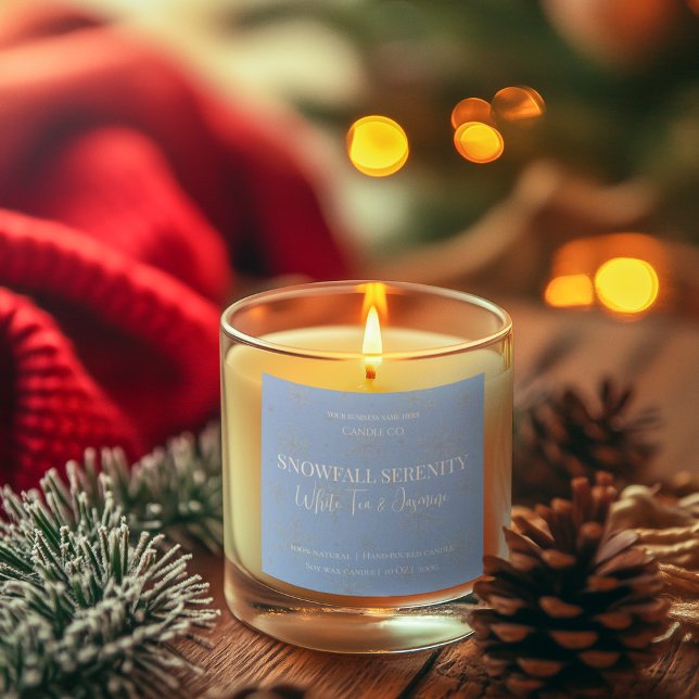 Snowfall Serenity White Tea & Jasmine Candle Label (Creator Uploaded)