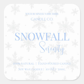 Snowfall Serenity White Tea & Jasmine Candle Label
