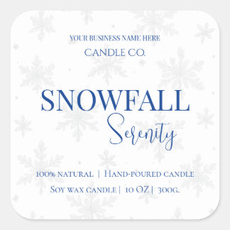 Snowfall Serenity White Tea & Jasmine Candle Label