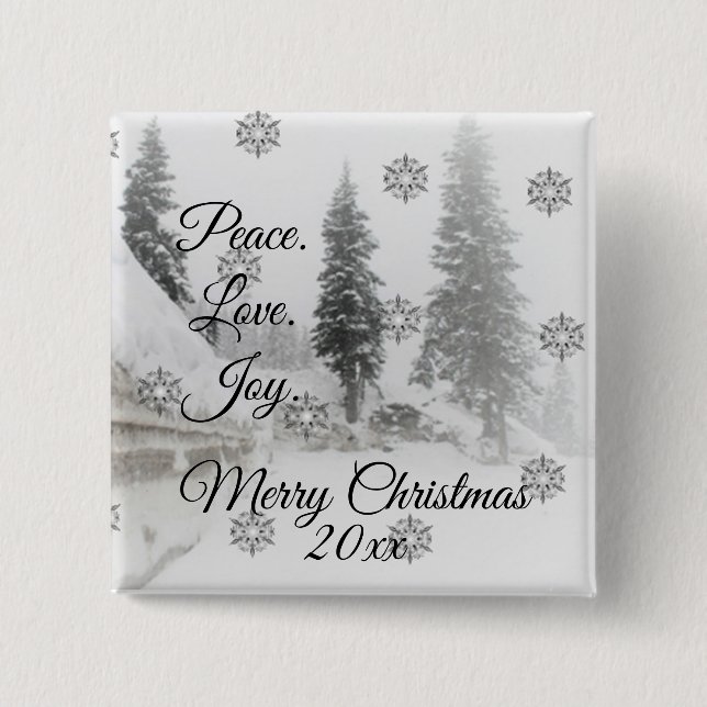 Snowfall Snowflakes Christmas black white sketch 15 Cm Square Badge (Front)