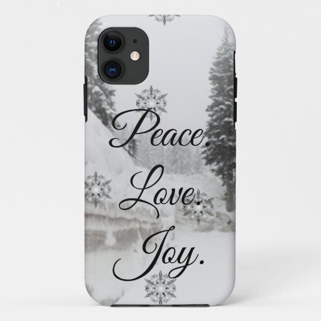 Snowfall Snowflakes Christmas black white sketch  Case-Mate iPhone Case (Back)
