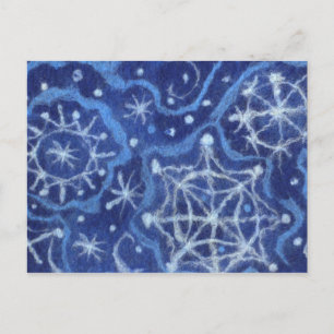 Snowfall Snowflakes Snow Flakes Flurry New Year Holiday Postcard