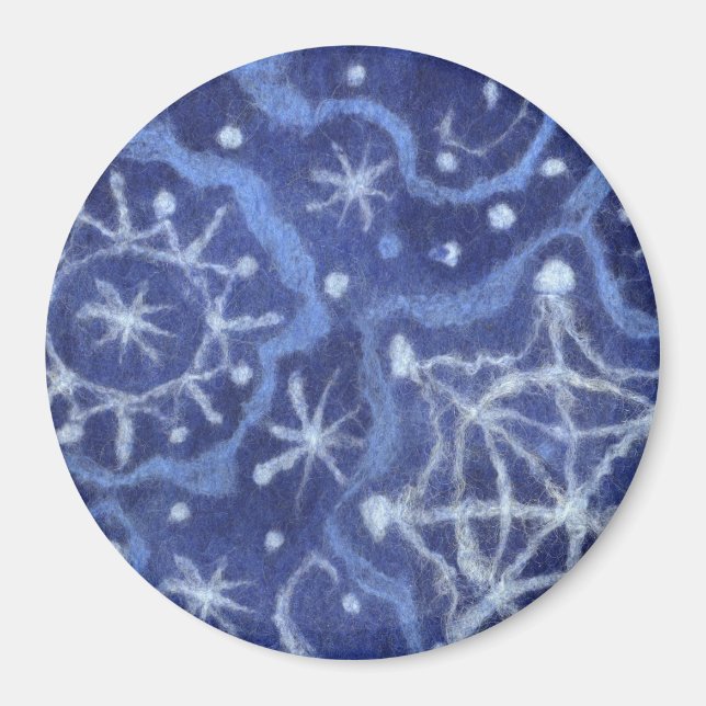 Snowfall Snowflakes Snow Flakes Flurry New Year Magnet (Front)