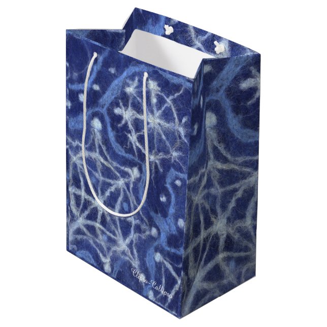 Snowfall Snowflakes Snow Flakes Flurry New Year Medium Gift Bag (Back Angled)