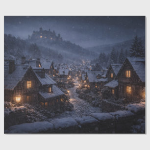 Snowfall Village Castle Gift Wrap