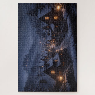 Snowfall Village Castle Jigsaw Puzzle