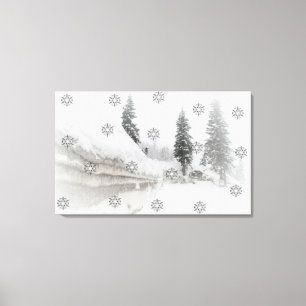 snowfall winter christmas canvas print
