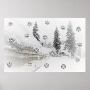 Snowfall winter christmas poster