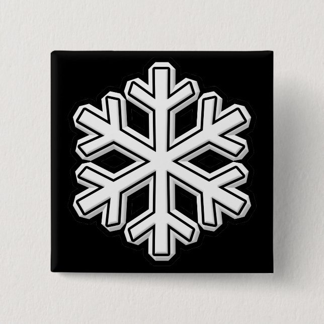 Snowflake 15 Cm Square Badge (Front)