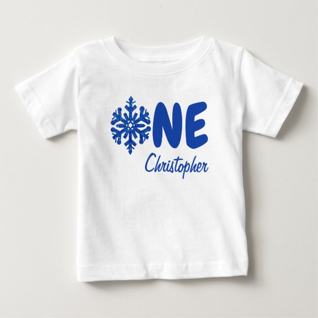 Snowflake 1st Birthday Baby T-Shirt (Front)