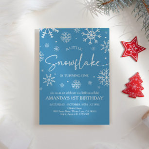 Snowflake 1st Birthday Winter Onederland Invitation