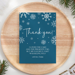 Snowflake 1st Birthday Winter Thank You Card