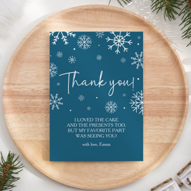 Snowflake 1st Birthday Winter Thank You Card (Creator Uploaded)