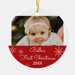 Snowflake 1st Christmas Photo Ornament