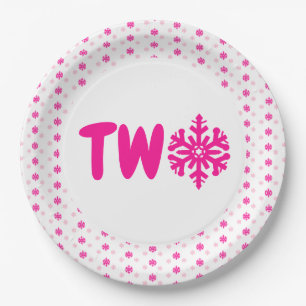 Snowflake 2nd Birthday Paper Plate