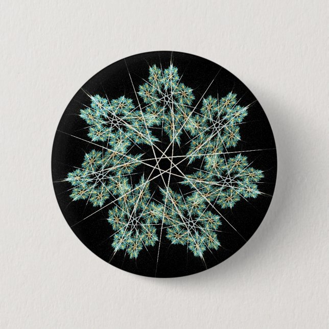 snowflake 6 cm round badge (Front)