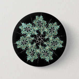 snowflake 6 cm round badge