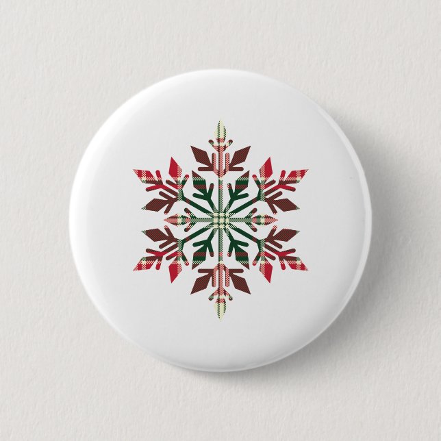 snowflake 6 cm round badge (Front)