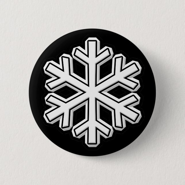 Snowflake 6 Cm Round Badge (Front)