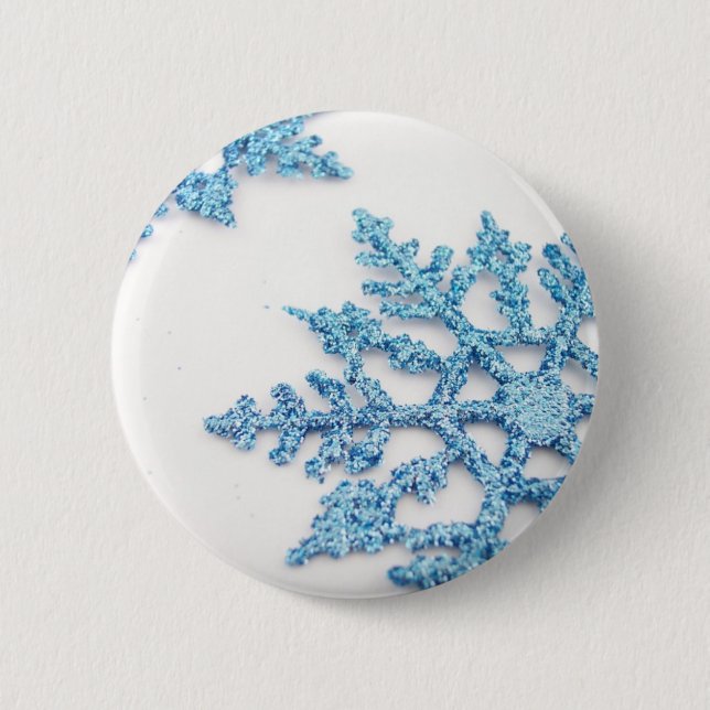 Snowflake 6 Cm Round Badge (Front)