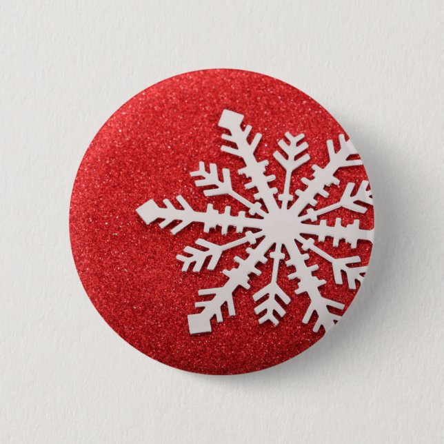 Snowflake 6 Cm Round Badge (Front)