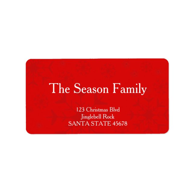 Snowflake address Label (Front)