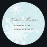 Snowflake Address Label<br><div class="desc">A cool crisp blue and white address label makes a gorgeous finishing touch to your letters and holiday cards. Personalise with your name and address</div>