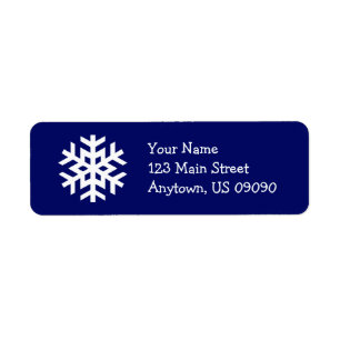 Snowflake Address Label B (Navy Blue)