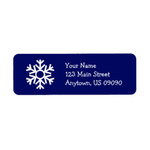 Snowflake Address Label C (Navy Blue)