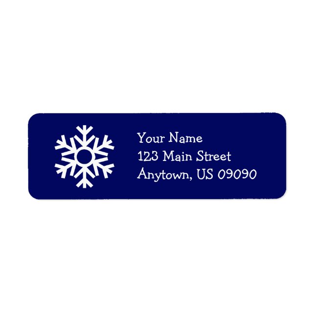 Snowflake Address Label C (Navy Blue) (Front)