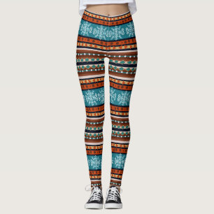 Snowflake and Geometric pattern Cosy Leggings