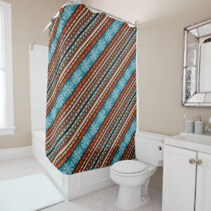 Snowflake and Geometric pattern Cosy Shower Curtain