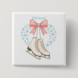 Snowflake and Ice Skates 15 Cm Square Badge