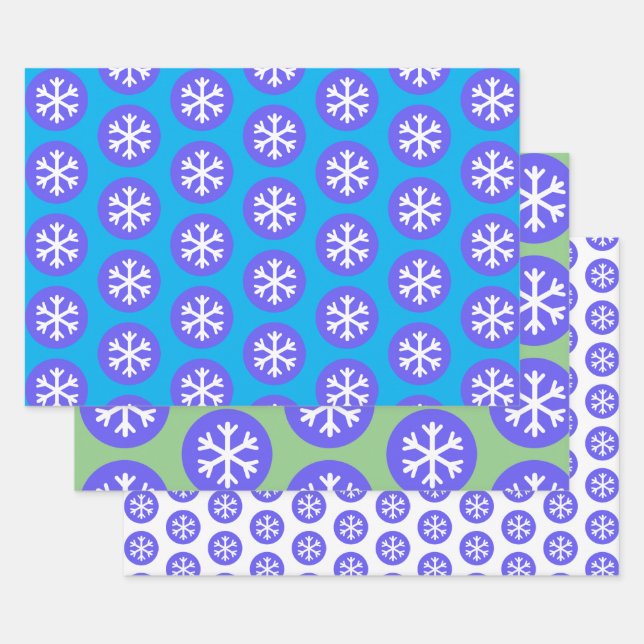 Snowflake Art and Dots Craft Wrapping Paper  (Set)