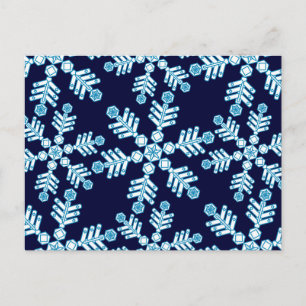 Snowflake Art Deco Pattern Postcard