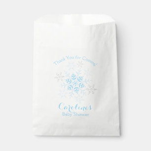 Snowflake Baby Boy Shower Winter Blue Silver Favour Bags