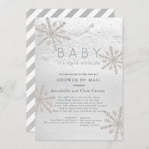 Snowflake Baby Its Cold Outside Shower by Mail Invitation