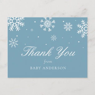 Snowflake Baby It's Cold Outside Thank You Postcard