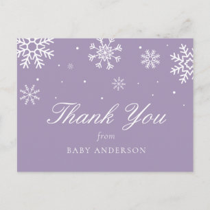 Snowflake Baby It's Cold Outside Thank You Postcard