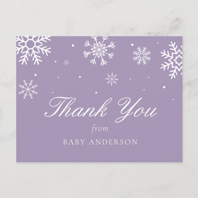 Snowflake Baby It's Cold Outside Thank You Postcard (Front)