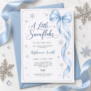 Snowflake Baby Shower Boy Invitation