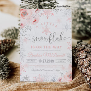 Snowflake baby shower invitation A Little Snowflak
