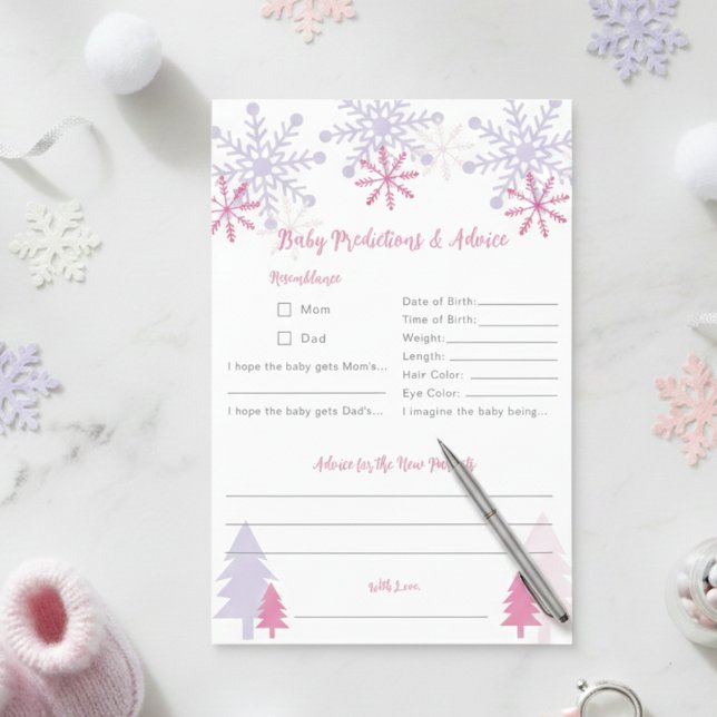Snowflake Baby Shower Winter Predictions Advice  Flyer (Creator Uploaded)
