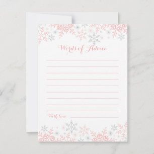 Snowflake Baby Shower Words of Advice Card