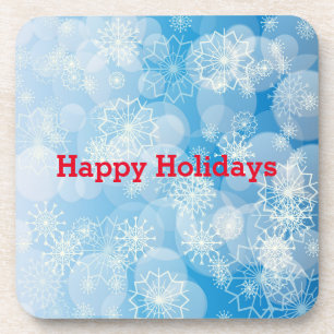 Snowflake background coaster