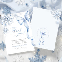Snowflake Blue Bow Baby Shower